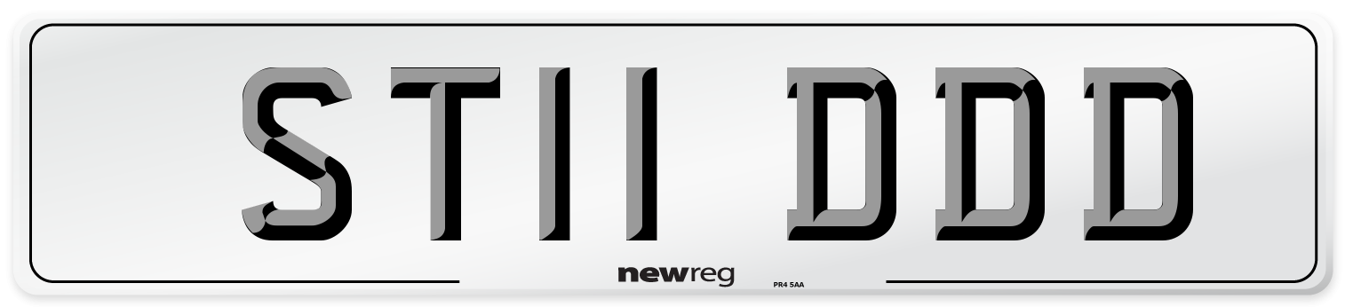 ST11 DDD Number Plate from New Reg